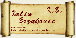 Kalin Brzaković vizit kartica